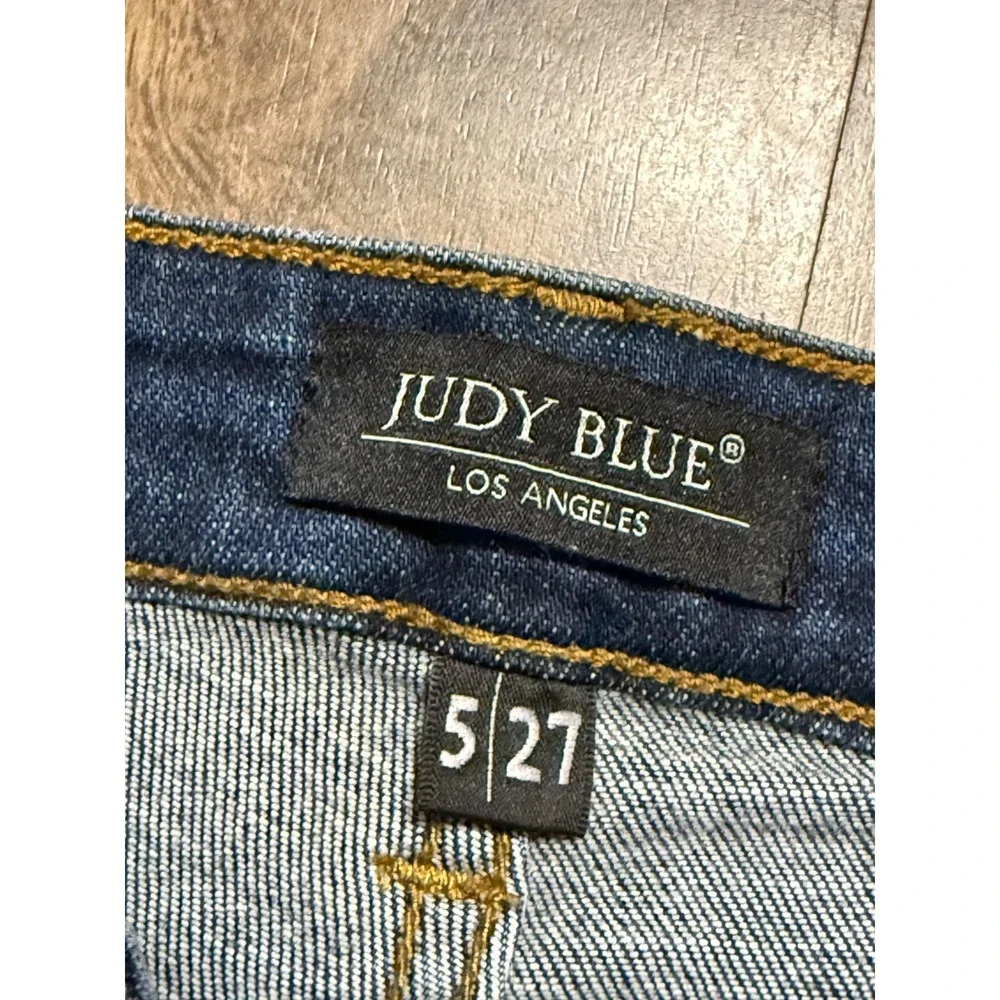 Judy Blue Jeans, Women's Size 5/27, Blue, Denim, Skinny Fit, Distressed, Pockets - Picture 5 of 12